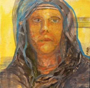 Nuestra Senora de los Dolores - 8in x 8in acrylic on canvas - Fr Roy Quesea
