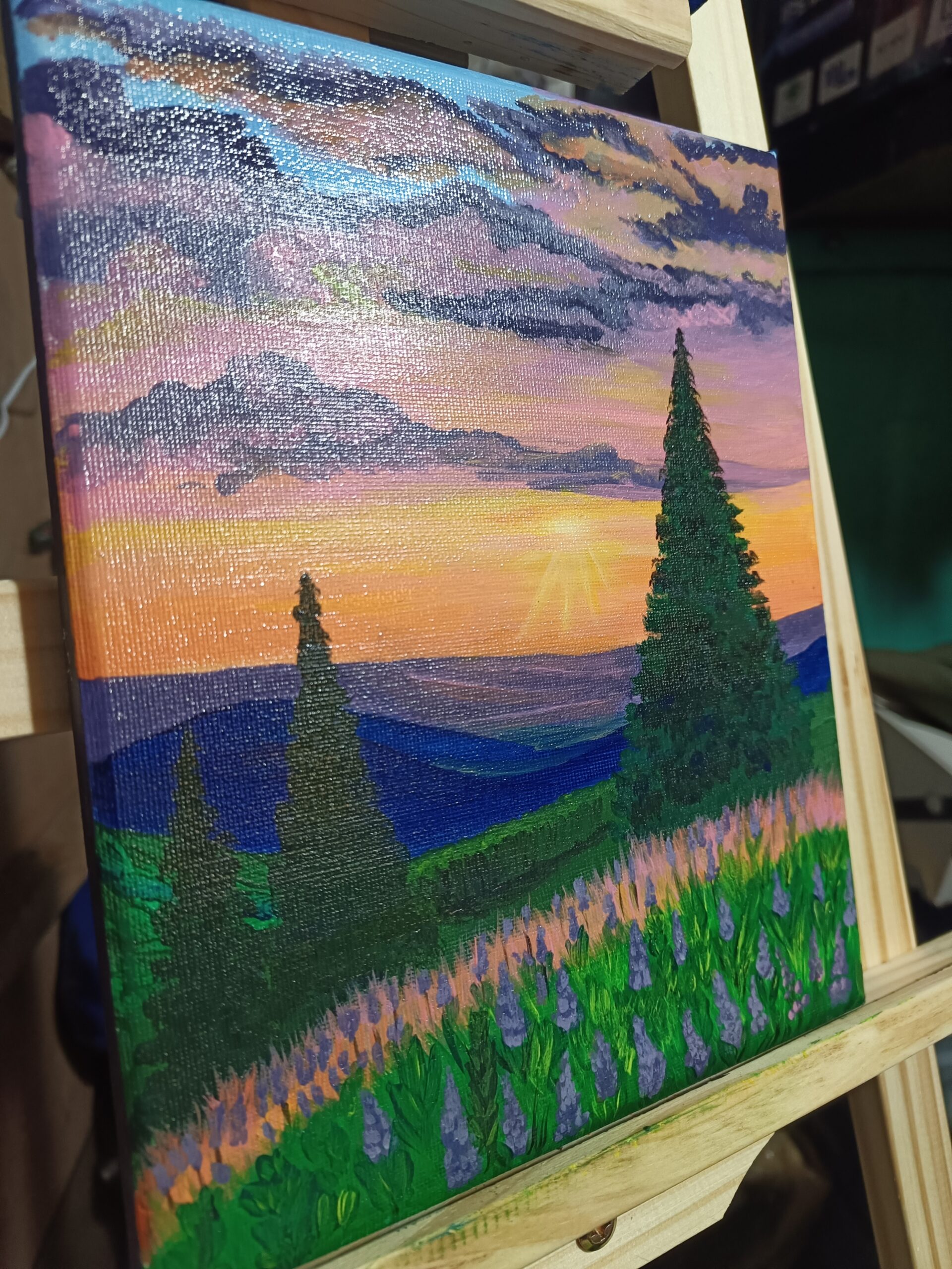 Lavender Dusk 20x25cm Artwork 3 Lavender Dusk 20x25cm Artwork - Image 3